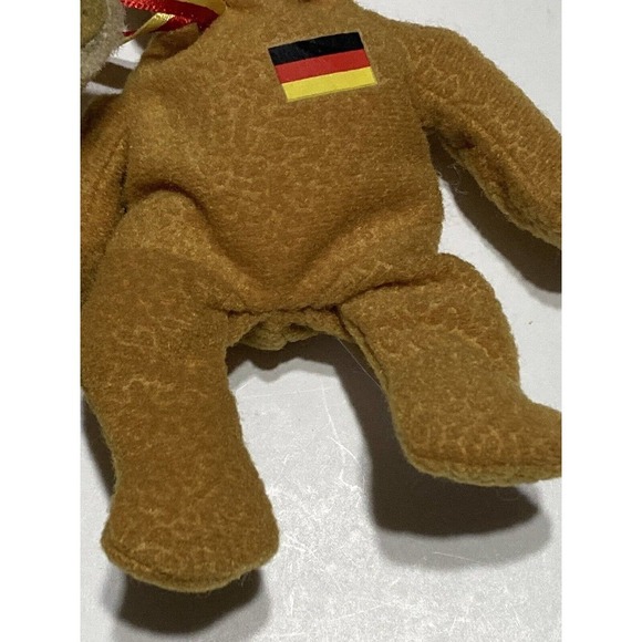 Miniature Teddy Bear, Jointed, Light Brown And Ty Beanie Germanic The Bear - Picture 5 of 9